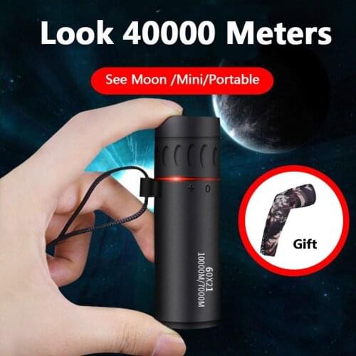60X21 Mini Monocular Telescope HD 10000 Meters Portable High Quality Eyepiece Binoculars FMC in Pocket for Outdoor Camping