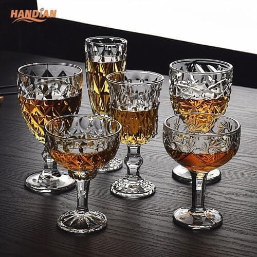 Lead-free glass red wine glass champagne cup butterfly champagne glass carved glass goblet DIA wine glass champagne glasses