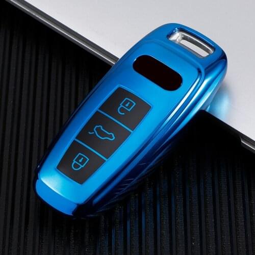 TPU Car Key Cover Case for Audi A6 A7 A8 Q8 E-tron C8 D5 A8L A6L 2018 2019 2020 3 Buttons Smart Protect Shell Accessories
