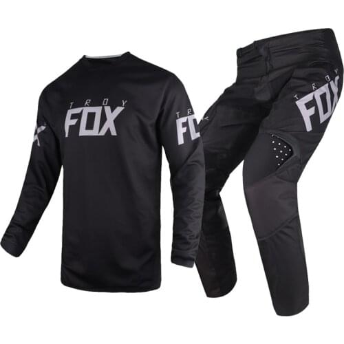 2021 Troy Fox Black 180 Revn Jersey Pants Combo Motocross Motorbike MTB BMX Bike Riding Gear Set Mens Suit