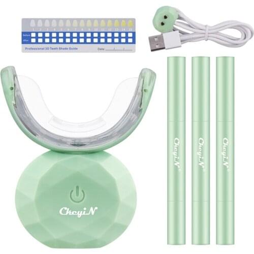 CkeyiN Blue light Tooth Whitener Device ental Whitening 16 LED Lights Stains Plaque Remover Tooth Cleaning Oral Hygiene Care