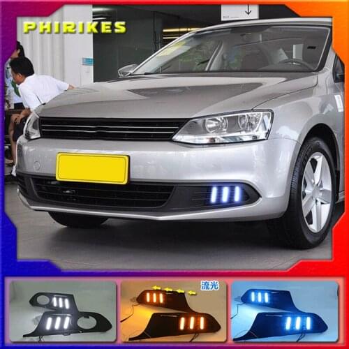 For Volkswagen VW Jetta Sagitar MK6 2012 2013 2014 car styling driving LED DRL Daytime Running Light Daylight
