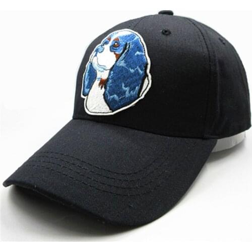 Blue Dog Embroidery Cotton Baseball Cap Hip-hop Cap Adjustable Snapback Hats for Men and Women 75