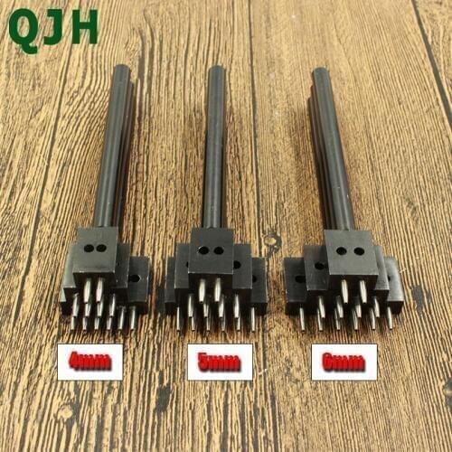 Row Circular Cut Hole Stitched Leather Punching Tool(Tooth 2/4/6) Leather Craft stitching Punch tools Hole Spacing(4mm/5mm/6mm)
