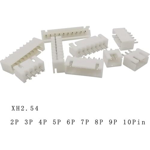 50/100Pcs JST XH2.54 2.54mm Wire Connector 2P 3P 4P 5P 6P 7P 8P 9P 10 Pin Straight Needle Pin Header Connectors Terminal