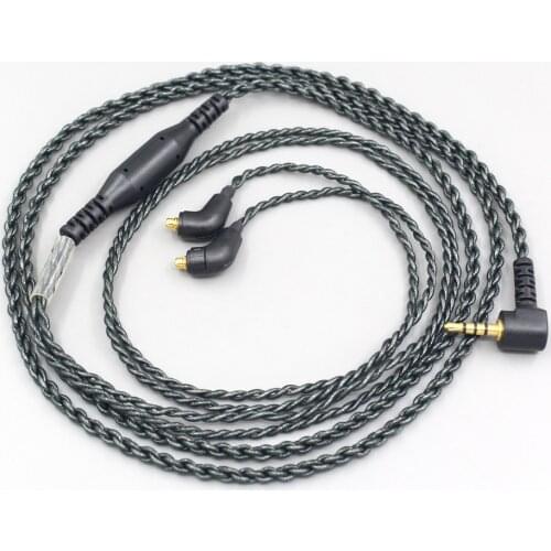 LN006057 45ohm 3.5mm 2.5mm 4.4mm Balanced Silver Foiled Earphone Cable For Etymotic ER4SR ER4XR ER3XR ER3SE ER2XR ER2SE