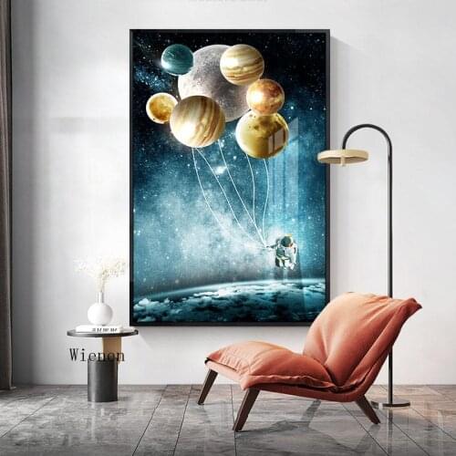 Canvas Painting Astronaut Space Fantasy Planet Balloon Posters and Prints Nordic Abstract Pictures for Home Decor Wall Art
