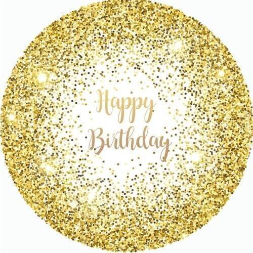 Circle panel photography backdrop gold glitter birthday party banner round photo booth background dessert cake table fabric