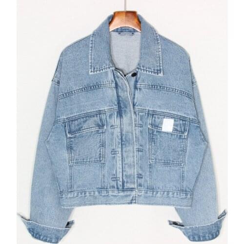 Spring Autumn Fashion Blue Denim Jacket Women Loose Boyfriend Outerwear Chaqueta Mujer Harajuku Short Jeans Jacket Coat Female