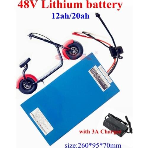48v 12ah 20ah lithium li ion battery pack with bms for electric scooter Citycoco Scooter skateboard electric golf carts+Charger