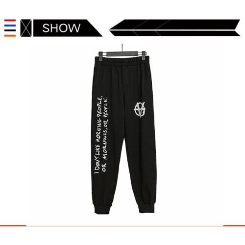 VETEMENTS Vogue vetements casual pants VTM wetmont lettered graffiti slogan printed sports pants