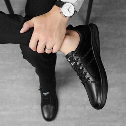 Mens Shoes Running Shoes Trendy leisure driving shoes non-slip Comfortable and breathable Walking Shoes black white 37-46