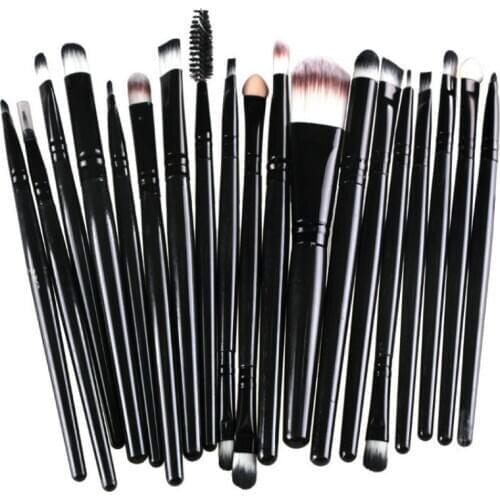 20Pcs Professional Plastic Handle Makeup Brushes Set Soft Synthetic Hair Powder Foundation Eyeshadow Make Up Brushes Cosmetics