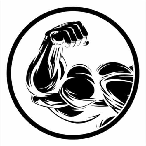 Show muscles bodybuilding Car Sticker Be Strong Fitness Decor Removable Waterproof Black/silver CL469