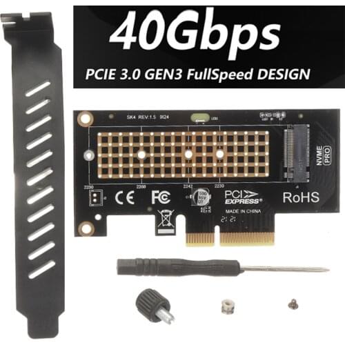 New Arrival External NVMe M Key M.2 to PCIE 3.0 X4 SSD Adapter Express Card Expansion Cards Fit for Windows Mac Linux System