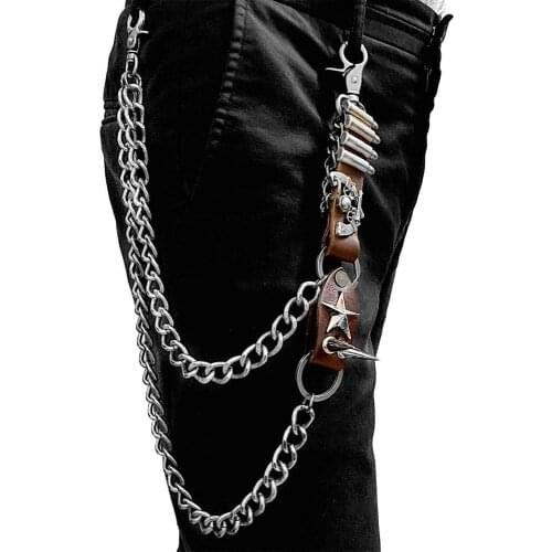 Punk Hip Hop Performance Stage Pants Chain Metal Apron Waist key Chain Unisex