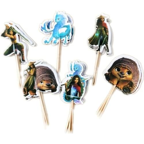 Princess Raya and The Last Dragon Theme Party Supplies Cake Topper Paper Plate Cup Candy Box Birthday Decorations Set