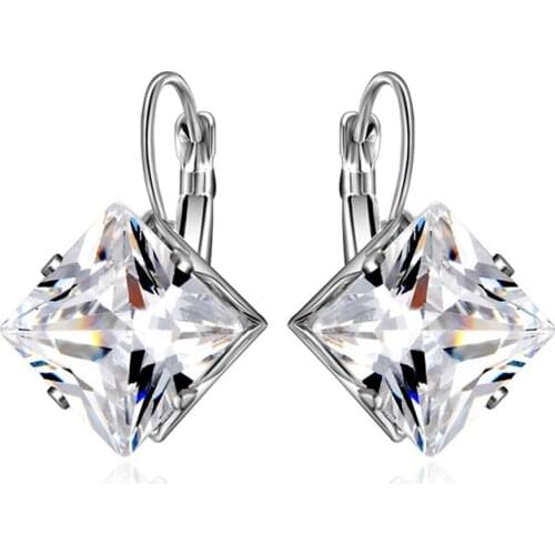 Simple square zircon earrings ladies earrings new jewelry wholesale