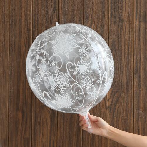 22inch 4D transparent snowflake Elsa balloons 18 inch snowflake foil balloons helium globes for wedding birthday party decor