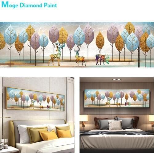 Nordic Elk Forest Diamond Painting Animal Round Full Drill Scenic Nouveaute DIY Mosaic Embroidery 5D Cross Stitch Bedside Banner