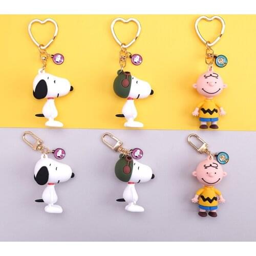 Snoooposy airpods protective sleeve pendant Charlie puppy keychain Korean personality creative love key ring