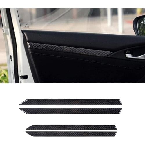 Compatible with Carbon Fiber Special Interior Door Panels Cover Trim for Honda Civic 2016 2017 2018 2019 2020