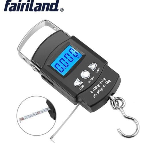 Luggage Fishing Scale 50kg/10g Digital LCD Display Suitcase Travel Handheld Weighing Hanging Scale Fishing Balance Weight