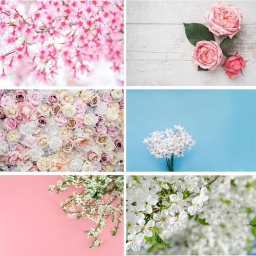 Vinyl Custom Photography Backdrops Flower and Wooden Planks Theme Photo Studio Background 190117SK-01