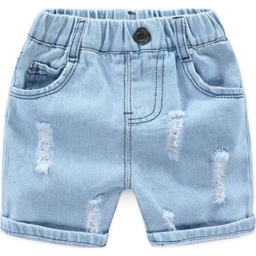 ZWF786 Summer baby Boys denim shorts Fashion hole children jeans South Korea style boy casual cowboy shorts child 2-12 years