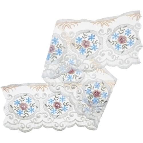 1 Yd Embroidery Lace Trim Ribbon Sewing DIY Clothing Craft Accessories 12CM Wide