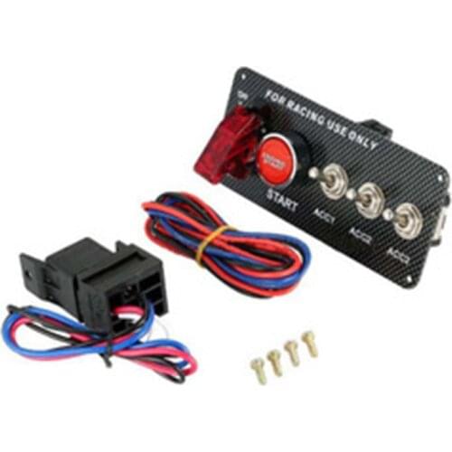 1PC 12V Car Modified Carbon Fiber Ignition Switch Combination Racing Integrated Control Panel