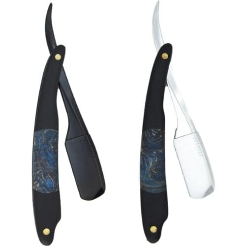 1pc Manual Shaver Pro Straight Edge Stainless Steel Sharp Barber Razor Folding Anti-Slip Design Hair Beard Cleaning Tool G0817