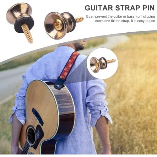 2pcs Portable Guitar Pegs for Acoustic Electric Bass Ukulele Guitar Strap Buckle Lock Pins Metal Guitar Strap Buckle Button