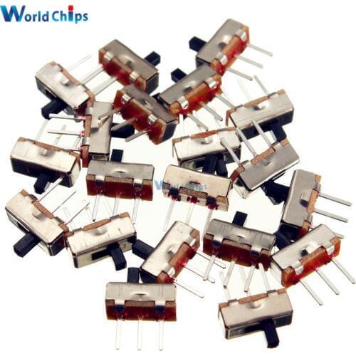 20Pcs SS12D00G3 SS-12D00G3 Slide Switch 2 Position SPDT 1P2T 3Pin PCB Panel Mini Vertical Toggle Switches For DIY