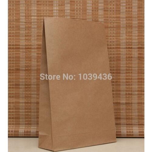 23x12x7.5cm 100pcs/lot Brown Paper Bags Recyclable Gift Bag Jewelry Food Candy Packaging Shopping Bags For Boutique