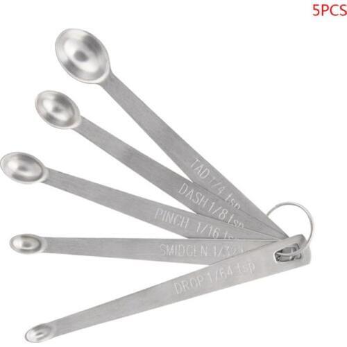 5pcs/set Stainless Steel Mini Measuring Spoon Durable Home Sauce Cutlery Accessories Kitchen Baking Tool
