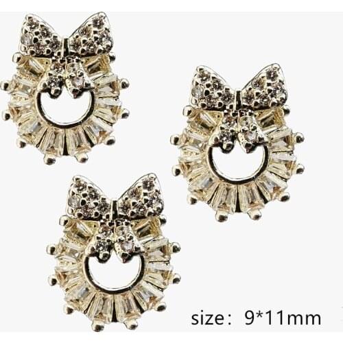 5pcs/lot 3D Kawaii Nail Art Accessories Alloy luxury Zircon Nail Parts Glitter Rhinestone Charm Jewelry Nail Decorations