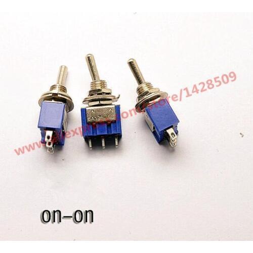 5Pcs MTS102 ON-ON 3 Pin Mini Miniature Latching Toggle Switch MTS102 3A/250V 6A/125V