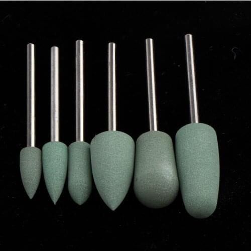 6pcs 2.35mm Silicone Nail Drill Bit Electric Rotary Burrs Manicure Machine