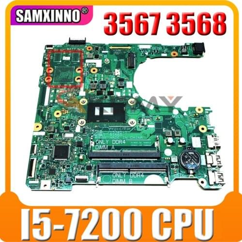 Akemy Laptop Motherboard For DELL 3567 3568 Serie CN-0DKK57 DKK57 With I5-7200 CPU Processor 15341-1 91N85 DDR4