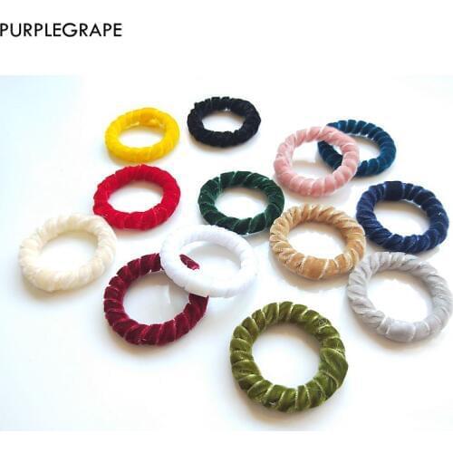 Velvet color ring DIY handmade earrings jewelry material Japanese and Korean fashion a pack of 6