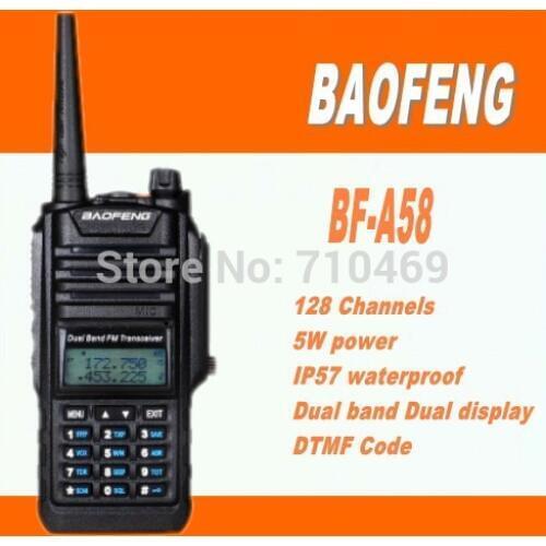 DHL freeship+4pcs/lot Walkie-talky baofeng(pofung) BF-A58 waterproof vhf/uhf radio comunicador upgrade of uv82 uv-5r