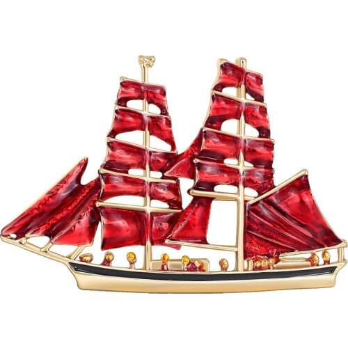 3pc New retro sailing DIY Brooch Vintage Enamel Lapel Pins Badge for women New Year Simple Clothing Accessories