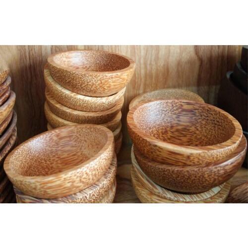 Wood Bowl Sauces With Wood Bowl And Saucer