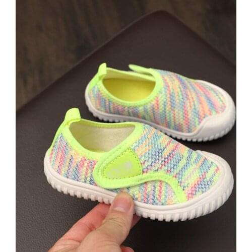 Spring Summer Breathable Knit Kids Shoes Boys Girls Nursery Indoor Shoes Baby Toddler Soft Non-slip Cloth Casual Children Shoes