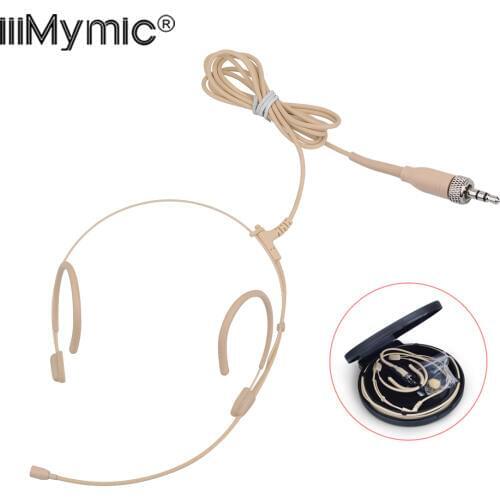 Upgrade Version Electret Condenser Headworn Headset Microphone 3.5mm Jack TRS Locking Mic For Sennheiser Body Pack Thick Cable