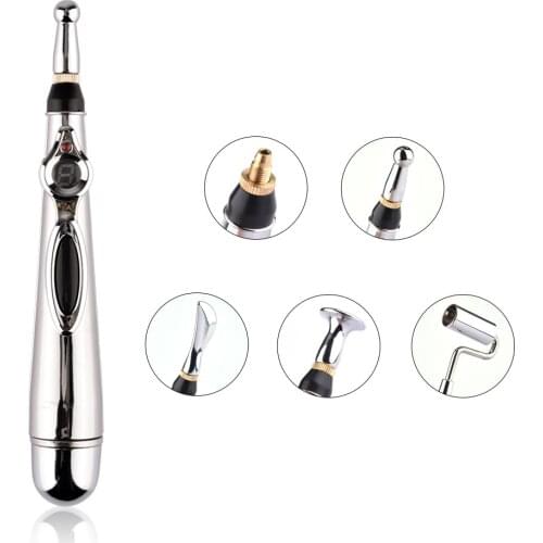 2 3 5pcs Head Electronic Acupuncture Pen Electric Meridians Laser Therapy Heal Massage Pen Meridian Energy Pen Relief Pain Tools