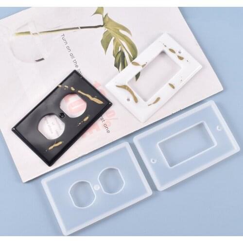 T84A Crystal Epoxy Resin Mold USB Socket Panel Light Switch Cover Silicone Mould DIY Crafts Casting Tool