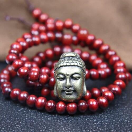 Brass Buddha Head Knife Bead Buddhism Lanyard Pendant EDC DIY Paracord Jewelry Umbrella Rope Hangings Accessories Bracelet Charm