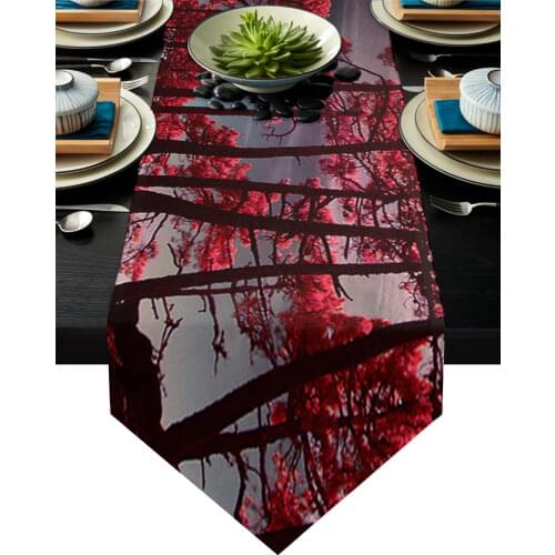 Forest Red Mangrove Table Runner Modern Table Flag Home Party Country Wedding Decoration Tablecloth Table Runners